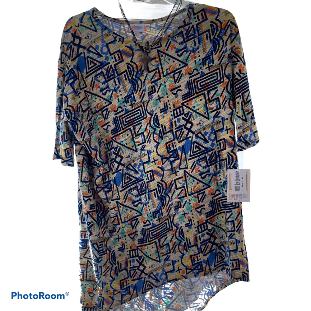 Medium LuLaRoe Geometric Confetti Irma Top